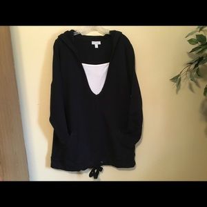 Fashion Bug Black hooded pullover top size XL